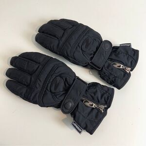 Ziener Black Zip Up Winter Leather Palm Gloves EU8/M